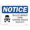 Signmission OSHA Sign, 10" H, Rigid Plastic, Bullet Impact Zone Extreme Danger Sign With Symbol, Landscape OS-NS-P-1014-L-10395 - alternate 1